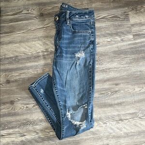 American Eagle Hi-Rise Super Stretch Regular Length Ripped Jeggings
